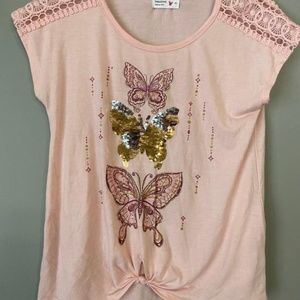 Girls pretty pink T shirt size XL